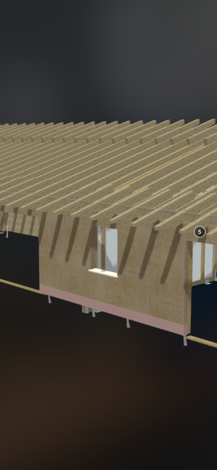 Modello 3D di un edificio in legno con struttura a telaio  | © LignoAlp