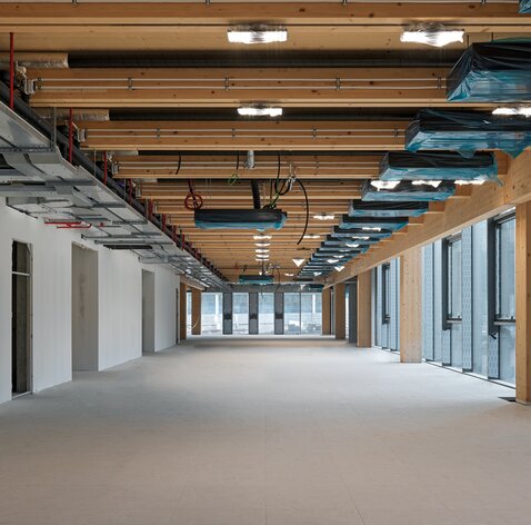 Costruzione in legno nuova sede Zucchetti Spa | © Matteo Piazza