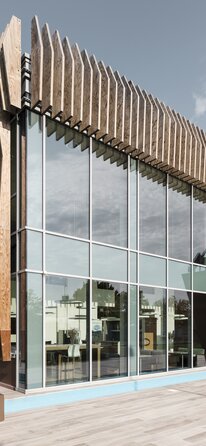LignoAlp supplied and installed the cladding in laminated veneer lumber (KERTO) for the new headquarters of Anika Therapeutics. | © Davide Perbellini