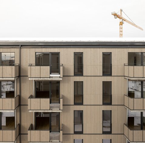 Timber hybrid residential building in Munich | © Florian Holzherr