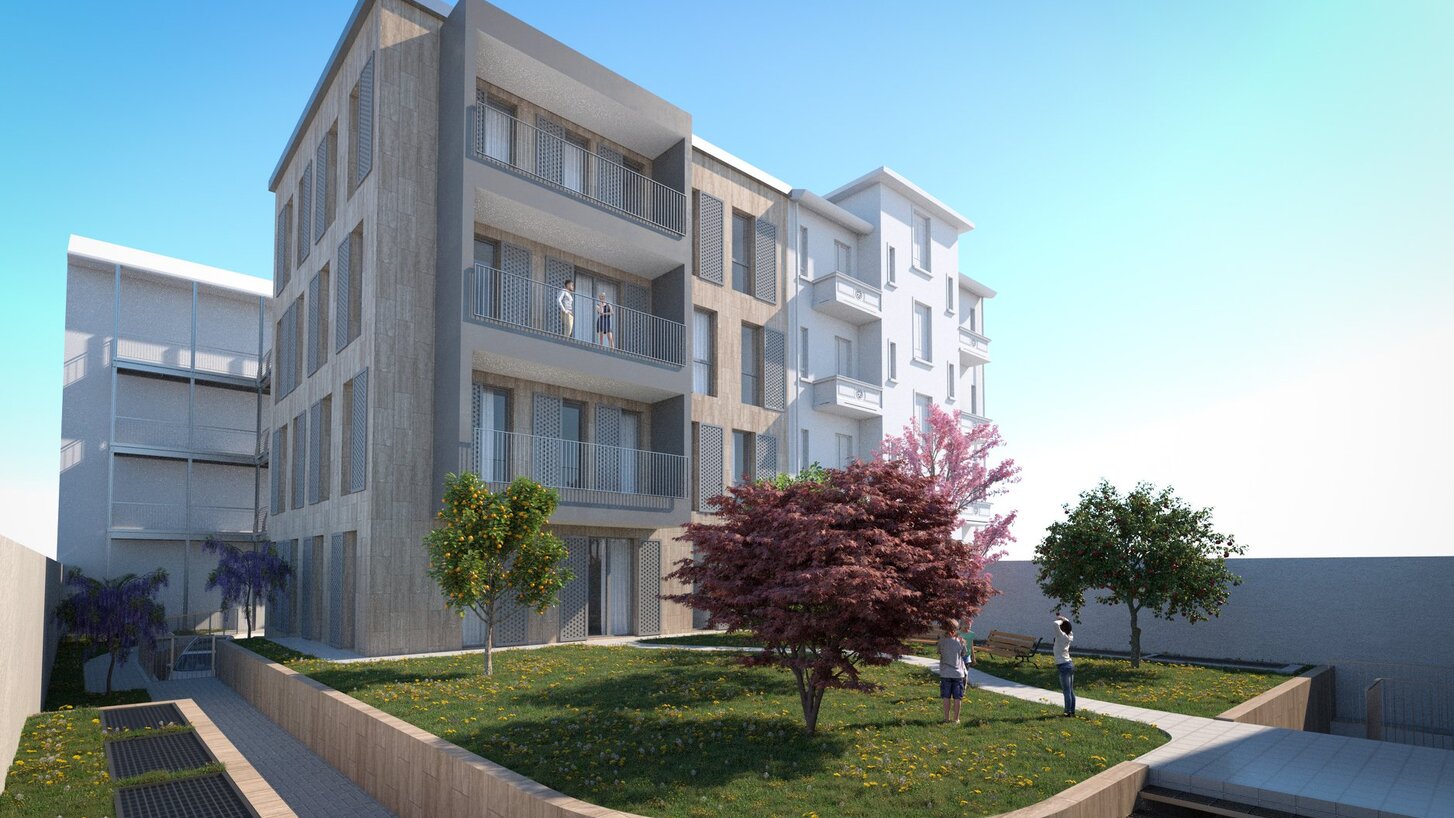 Viergeschossiges Studentenwohnheim in Mailand | © Studio Guzzo