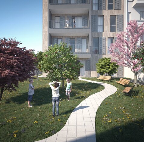 Viergeschossiges Studentenwohnheim in Mailand | © Studio Guzzo