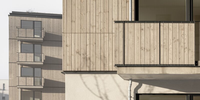 Edificio ibrido in legno e calcestruzzo | © Florian Holzherr